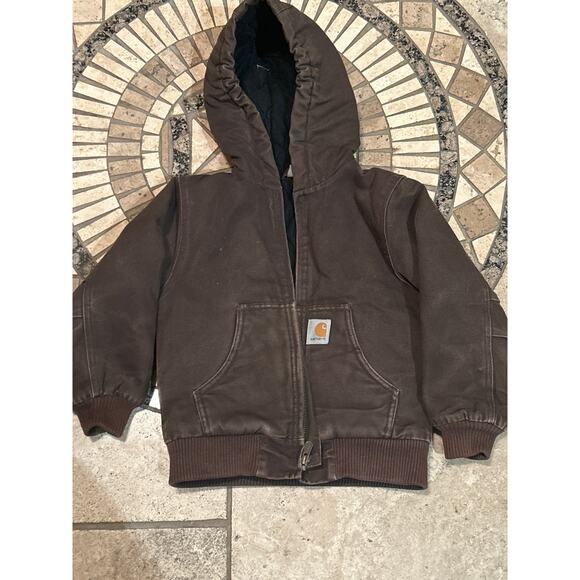 Carhartt Kids Boys Duck Canvas Insulated Hooded Quilted Zip - Picture 1 of 6